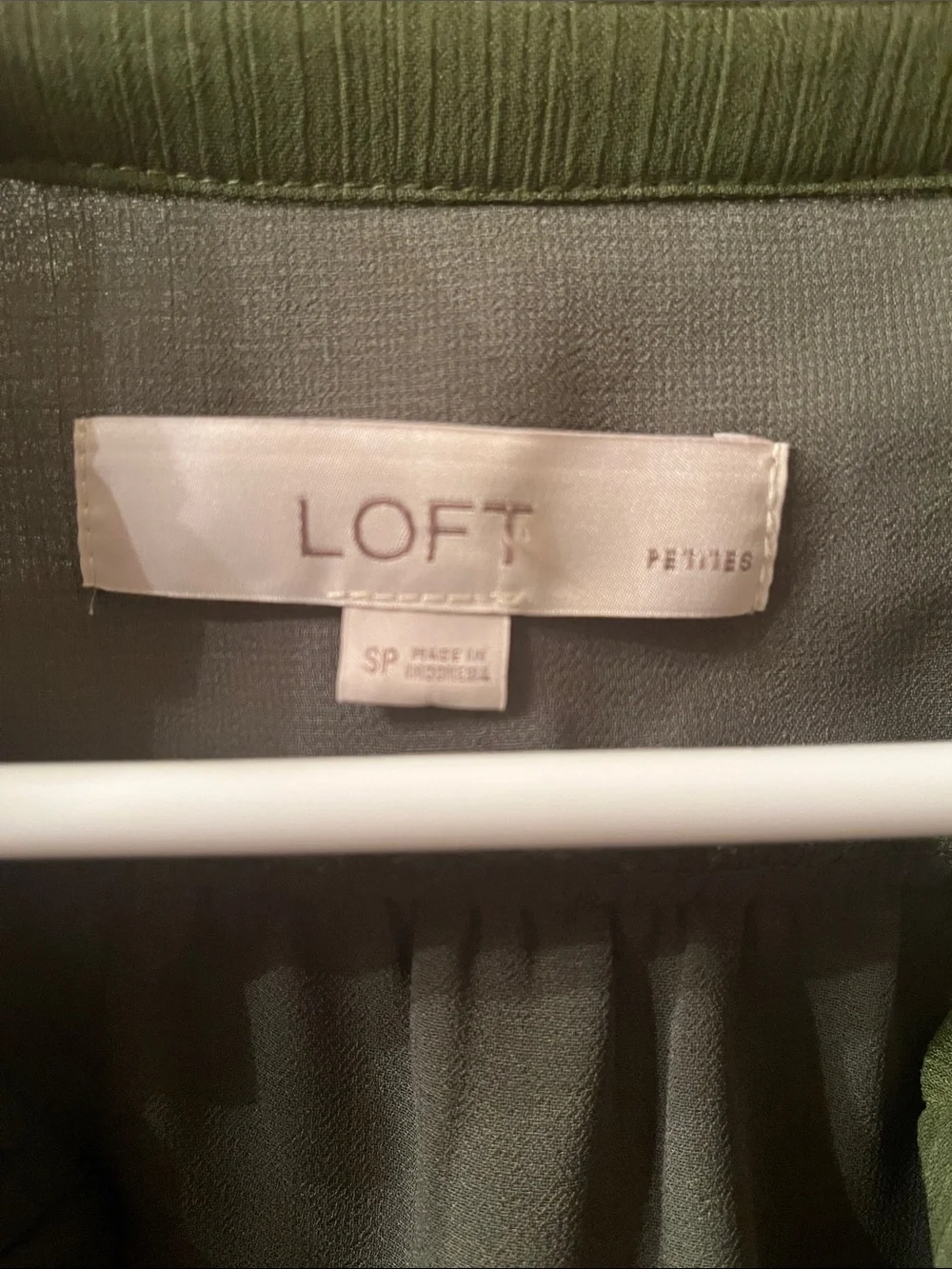 LOFT Olive Green Ruffle-Trim Blouse - Picture 5 of 5